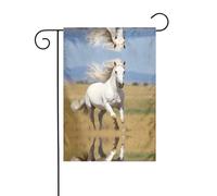 WZYCWB Drapeaux de jardin The White Stallion - 30,5 x 45,7 cm - Drapeaux décoratifs à suspendre pour jardin