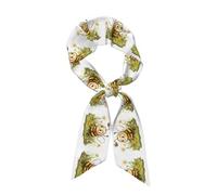 WZYCWB Écharpe en soie imprimée abeille ludique 119,1 x 7,9 cm, châle léger, doux et chaud