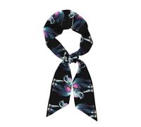 WZYCWB Écharpe en soie imprimée éléphant 119,1 x 7,9 cm, châle léger, doux et chaud