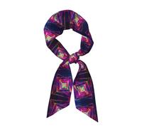 WZYCWB Écharpe en soie imprimée Neon Line 119,1 x 7,9 cm, châle léger, doux et chaud