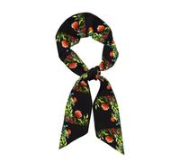 WZYCWB Écharpe en soie imprimée rose végétale 119,1 x 7,9 cm, châle léger, doux et chaud