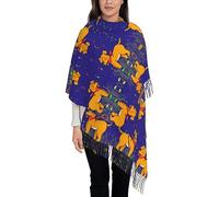 WZYCWB Écharpe longue à pompons avec imprimé chien de dessin animé et langue crachée, parfaite comme écharpe chaude pour Noël et la fête des mères.