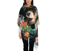 WZYCWB Écharpe longue à pompons avec imprimé ours aquarelle, parfaite comme écharpe chaude pour Noël et la fête des mères.