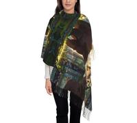 WZYCWB Écharpe longue à pompons avec imprimé ours marron majestueux, parfaite comme écharpe chaude pour Noël et la fête des mères.