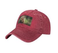 WZYCWB Écureuil tenant une pomme de pin noire casquette de baseball à la mode, sport et décontracté, casquette de golf respirante à séchage rapide, Rouge, Taille unique