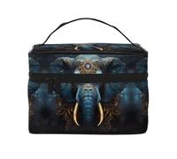 WZYCWB Eerie Elephant Grande trousse de maquillage pour femme, trousse de maquillage portable de grande capacité, sac de rangement pour filles, noir, taille unique, noir, taille unique, Noir , Taille