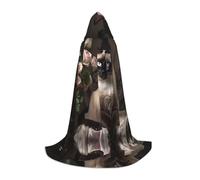 WZYCWB Élégante cape à capuche imprimée chat siamois petite taille, costume de fête, carnaval, taille S/M/L
