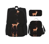 WZYCWB Ensemble de 3 sacs à dos Debout Campus Life - Sac d'école + trousse + sac à déjeuner - Répond à tous les besoins quotidiens des étudiants