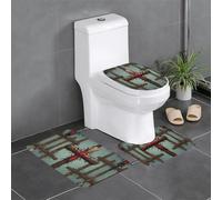 WZYCWB Ensemble de 3 tapis de salle de bain motif croix de dessin animé, tapis de chambre à coucher, tapis de cuisine, baignoire et décoration d'intérieur