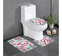 WZYCWB Ensemble de tapis de bain antidérapant licorne rose pour chambre à coucher tapis de sol baignoire décoration de la maison tapis en peluche