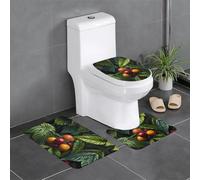 WZYCWB Ensemble de tapis de salle de bain 3 pièces avec fond de feuilles de fruits, tapis de chambre à coucher, tapis de cuisine, baignoire et décoration d'intérieur