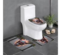 WZYCWB Ensemble de tapis de salle de bain 3 pièces en noix de coco et tête de mort, tapis de cuisine, tapis de bain et décoration d'intérieur