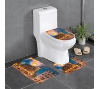 WZYCWB Ensemble de tapis de salle de bain 3 pièces Fiery Red Street, paillasson pour chambre à coucher, tapis de cuisine, baignoire et décoration d'intérieur