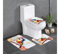 WZYCWB Ensemble de tapis de salle de bain 3 pièces motif oiseau mignon, paillasson pour chambre à coucher, tapis de cuisine, baignoire et décoration d'intérieur