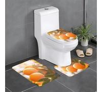 WZYCWB Ensemble de tapis de sol imprimé mandarine - Tapis de salle de bain, tapis de chambre à coucher, tapis de cuisine - Absorption rapide de l'eau