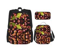 WZYCWB Ensemble sac à dos (3 pièces) - Sac à dos d'écolier + trousse + sac à déjeuner + sac à dos de grande capacité
