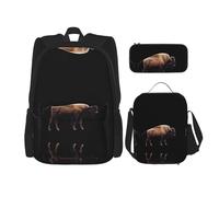 WZYCWB Ensemble sac à dos Campus Life (3 pièces) - Sac d'école + trousse + sac à déjeuner - Répond à tous les besoins quotidiens des étudiants