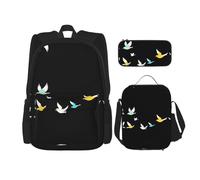 WZYCWB Ensemble sac à dos Flying Birds Campus Life (3 pièces) - Cartable + trousse + sac à déjeuner pour répondre à tous les besoins quotidiens des étudiants