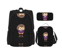 WZYCWB Ensemble sac à dos hérisson violet (3 pièces) - Cartable d'écolier + trousse + sac à déjeuner + sac à dos grande capacité