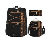 WZYCWB Ensemble sac à dos Hibou sur une branche (3 pièces) - Sac d'école pour étudiant + trousse + sac à déjeuner, sac à dos de grande capacité