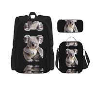 WZYCWB Ensemble sac à dos Koala mignon (3 pièces) - Sac d'école pour étudiant + trousse + sac à déjeuner + sac à dos de grande capacité