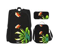 WZYCWB Ensemble sac à dos motif fleurs face au soleil (3 pièces) - Sac d'école pour étudiant + trousse + sac à déjeuner + sac à dos de grande capacité