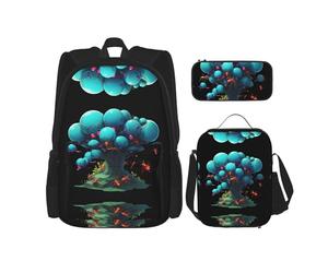 WZYCWB Ensemble sac à dos Neon Ant Colony Campus Life (3 pièces) - Cartable + trousse à crayons + sac à déjeuner pour répondre à tous les besoins quotidiens des étudiants