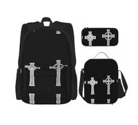 WZYCWB Ensemble sac à dos Ring Cross Campus Life (3 pièces) - Cartable + trousse + sac à déjeuner, répond à tous les besoins quotidiens des étudiants