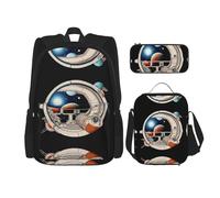 WZYCWB Ensemble sac à dos Space Pod Campus Life (3 pièces) - Cartable + trousse + sac à déjeuner pour répondre à tous les besoins quotidiens des étudiants