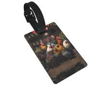 WZYCWB Étiquettes de bagage imprimées Rooster Family Portfolio - Étiquettes de voyage imperméables et durables