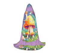 WZYCWB Fantasy Dream Cape à capuche imprimée champignon L parfaite pour les magiciens et les costumes de jeu de rôle (S-L)