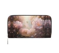 WZYCWB Fleurs de pivoine dans un rêve Portefeuille zippé imprimé parfait pour les voyages, les affaires et le quotidien. Peut contenir des téléphones portables et de l'argent.