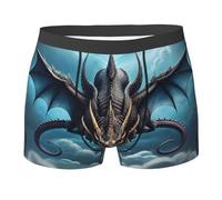 WZYCWB Flying Dragon Boxer Homme Imprimé Polyester Elastique Boxer Slip - Plusieurs Tailles, noir, Large