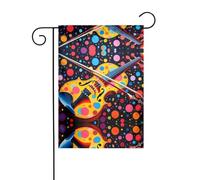 WZYCWB Fond de violon imprimé drapeaux décoratifs de jardin, petits drapeaux d'extérieur imperméables, décoration d'ambiance festive