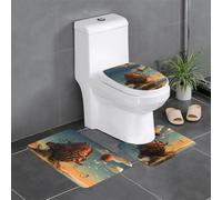 WZYCWB Fortress on the sea Lot de 3 tapis de salle de bain, paillasson pour chambre à coucher, tapis de cuisine, baignoire et décoration d'intérieur