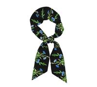 WZYCWB Foulard en soie imprimé fleurs de bleuet au soleil 119,1 x 7,9 cm, châle léger, doux et chaud