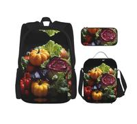 WZYCWB Fresh Chou Ensemble sac à dos (3 pièces) - Sac d'école pour étudiant + trousse + sac à déjeuner, sac à dos de grande capacité