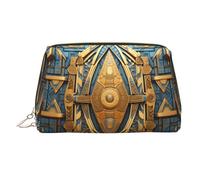 WZYCWB Gerbera Art Trousse à maquillage en cuir à motifs - Parfaite pour les bagages à main ou l'organisation à la maison, Fresque géométrique, Taille unique