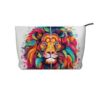 WZYCWB Gerbera Trousse de maquillage de voyage imprimée artistique, parfaite pour les voyages d'affaires et les vacances., Lion drôle, Taille unique