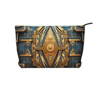 WZYCWB Gerbera Trousse de maquillage de voyage imprimée artistique, parfaite pour les voyages d'affaires et les vacances., Fresque géométrique, Taille unique