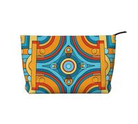 WZYCWB Gerbera Trousse de maquillage de voyage imprimée artistique, parfaite pour les voyages d'affaires et les vacances., Ville de couleur géométrique, Taille unique