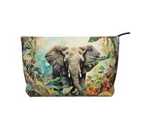 WZYCWB Gerbera Trousse de maquillage de voyage imprimée artistique, parfaite pour les voyages d'affaires et les vacances., Éléphants géométriques, Taille unique