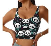 WZYCWB Gilet de yoga ajusté pour femme - Motif panda mignon imprimé, adapté pour pilates, cardio, course à pied, noir, Large
