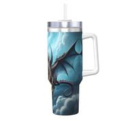 WZYCWB Gobelet à glace à motif dragon volant - Tasse sous vide double couche en acier inoxydable de 1,2 L, étanche et portable