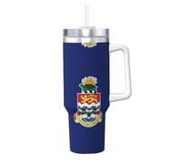 WZYCWB Gobelet à glace à motif drapeau des îles Caïmans - Gobelet isotherme double couche en acier inoxydable de 1,2 L, étanche et portable