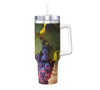 WZYCWB Gobelet à glace motif raisin du désert - Tasse sous vide double couche en acier inoxydable de 1,2 L, étanche et portable