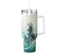 WZYCWB Gobelet glacé tendance imprimé paysage soyeux - Super tasse d'isolation thermique et froide, un incontournable pour les voyages en plein air et le sport