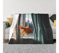 WZYCWB Goldfish Couverture chaude pour canapé ou lit Motif poissons rouges 101,6 x 76,2 cm