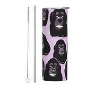 WZYCWB Gorillas Gobelet isotherme en acier inoxydable, pour le bureau, les sports de plein air, le cyclisme, respectueux de l'environnement, 590 ml