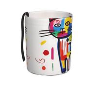 WZYCWB Graffiti Cat Poubelle de voiture à suspendre, convient pour SUV, camion et voiture, comme boîte de rangement pliable pour voiture, accessoires pratiques et pratiques